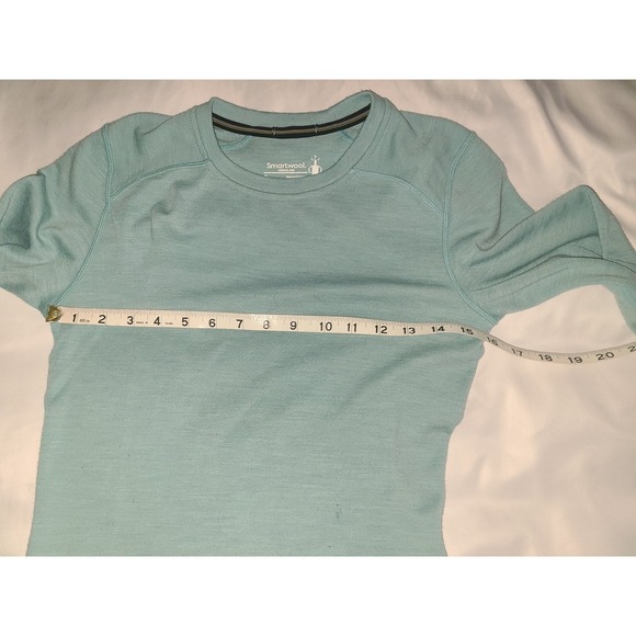 Smartwool Merino Wool 250 Base Layer Shirt Womens Small Teal Hole READ - Picture 7 of 16